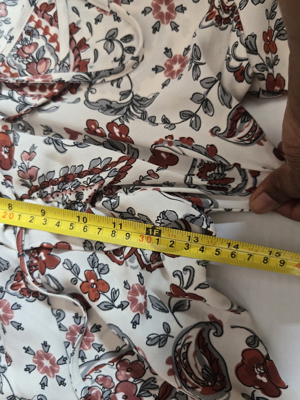 Banana Republic Ivory Dress with Rust Paisley Print - Picture 8 of 11